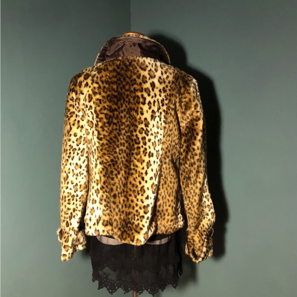 Vegan fur leopard coat vintage - Picture 5 of 7